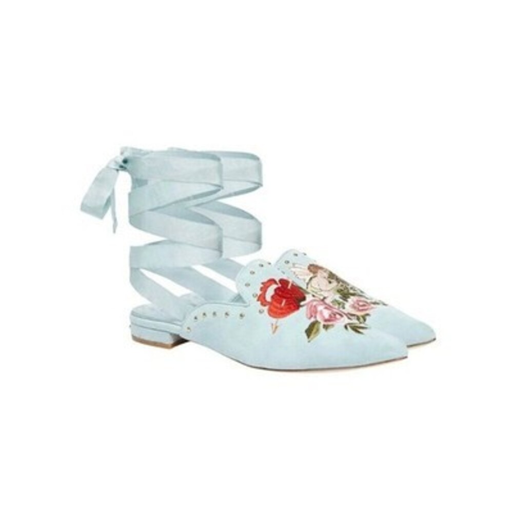 Camilla Backless Point Toe Slipper Dusty Blue Size European 36 USA Size 5